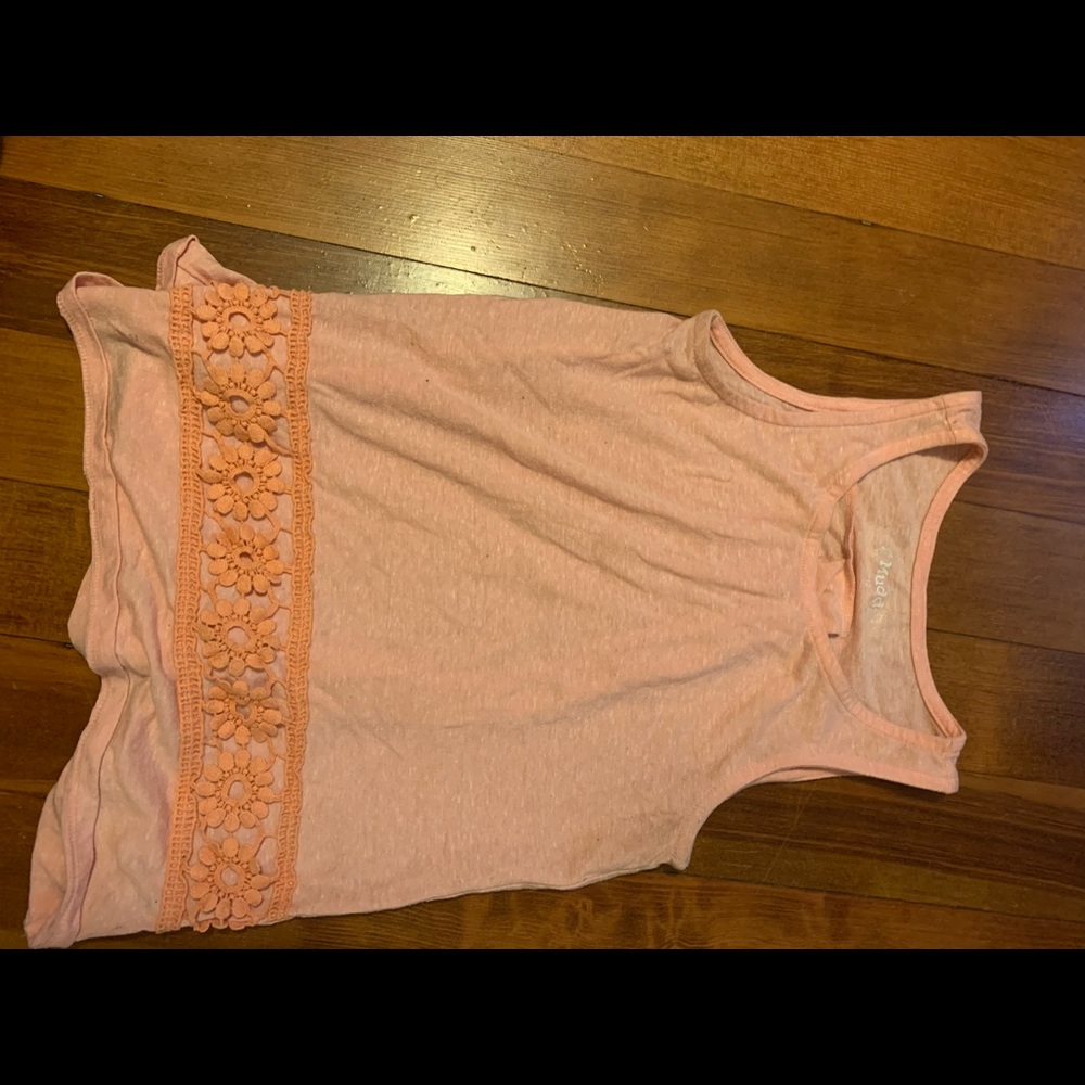 Orange tank top with lace band